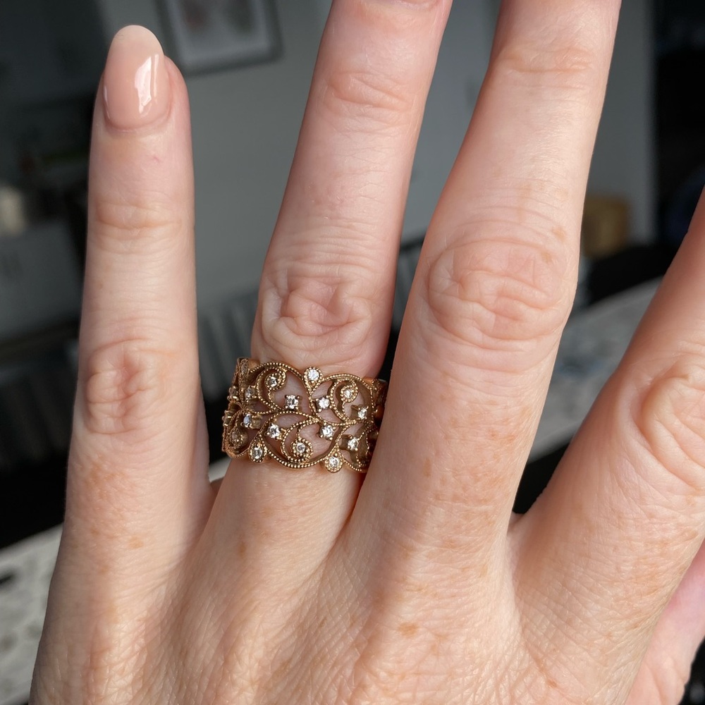 Maria Tash 14k rose gold and diamond ring